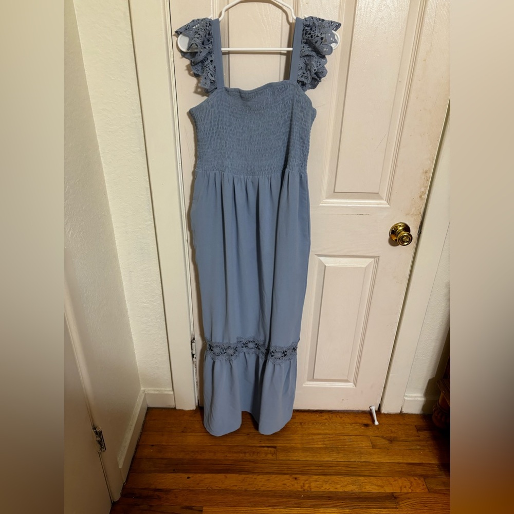 Long blue sun Dress